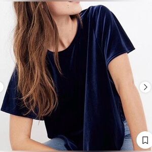Madewell butterfly blue Velvet Women's Top